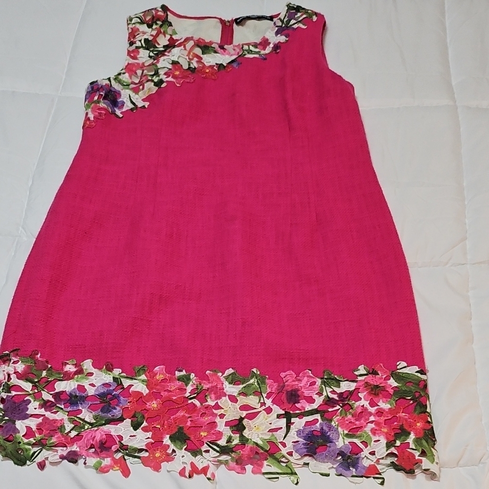 Karl Lagerfeld Pink Floral Asymmetrical Dress